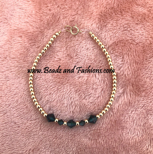 14k gold MAY crystal bracelet #2