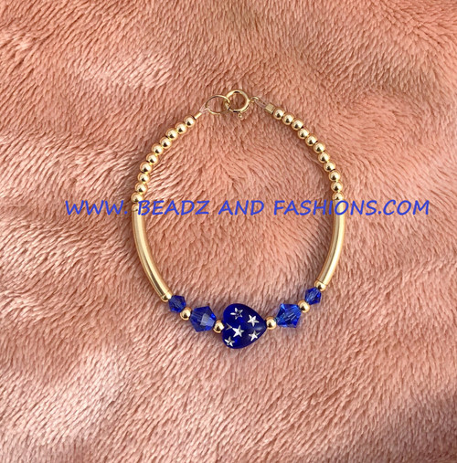 14k gold SEPTEMBER stardust heart skinny bangle kids