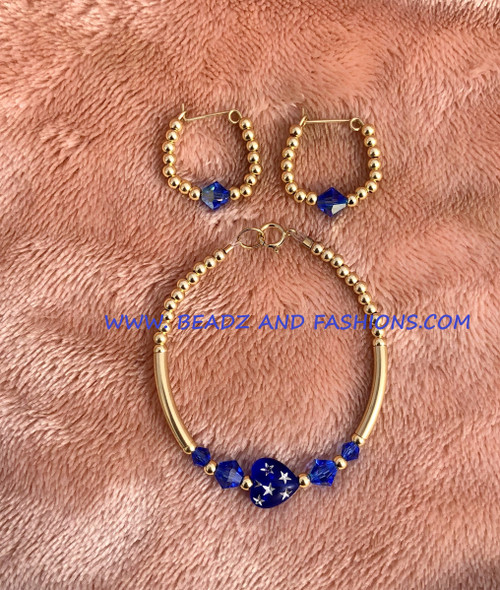 14k gold 2pc ANY COLOR stardust heart set kids