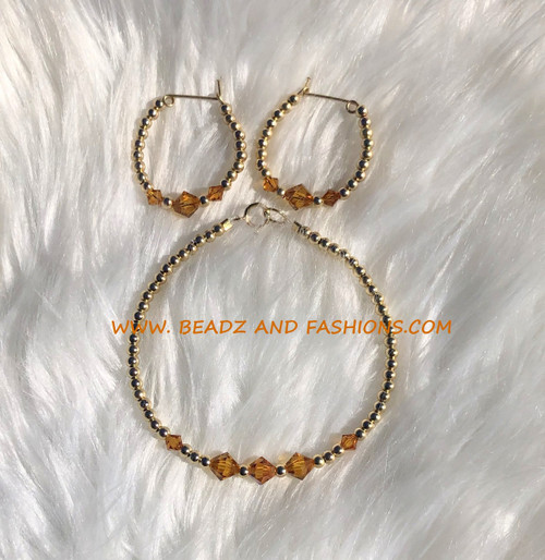 14k gold 2PC ANY COLOR birthstone set #1