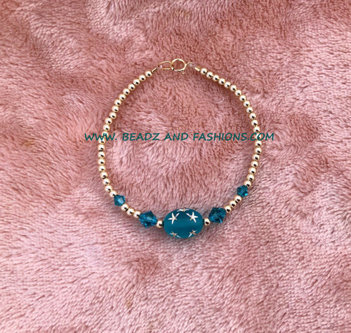 14k gold December OVAL stardust bracelet #1