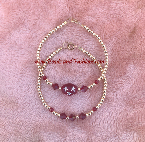 14k gold 2PC JANUARY bracelet SET #1