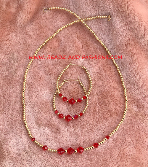 14k gold 2pc JULY birthstone set #1E