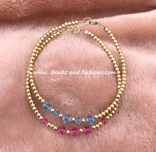 14k Gold 2PC stack SET bracelet #3