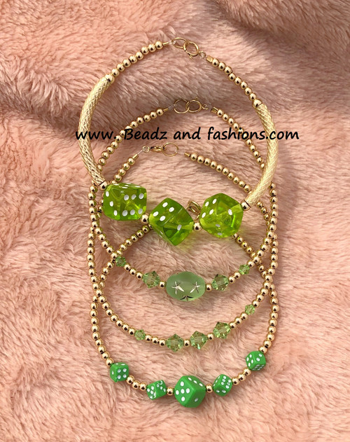 14k gold 4pc AUGUST STACK bracelet set #4