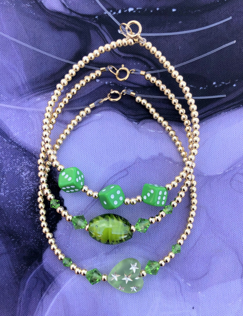 14k gold 3pc AUGUST stack bracelet set #3