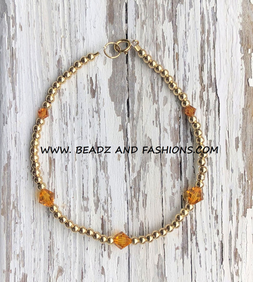 14k gold November birthstone bracelet #5