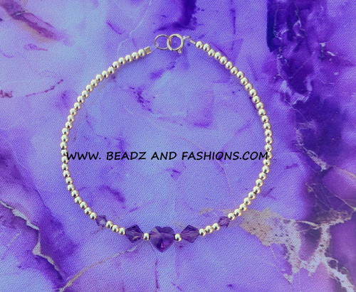 14k gold FEBRUARY heart bracelet #1