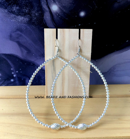 Sterling Silver 3XL Barrel Twist earrings