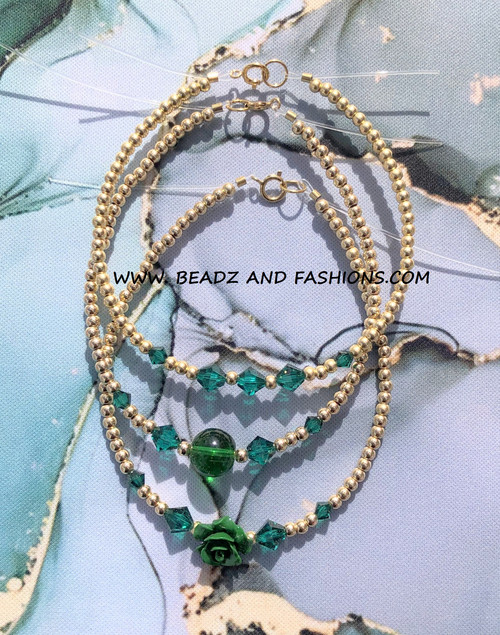 14k gold 3pc May stack bracelet set #3