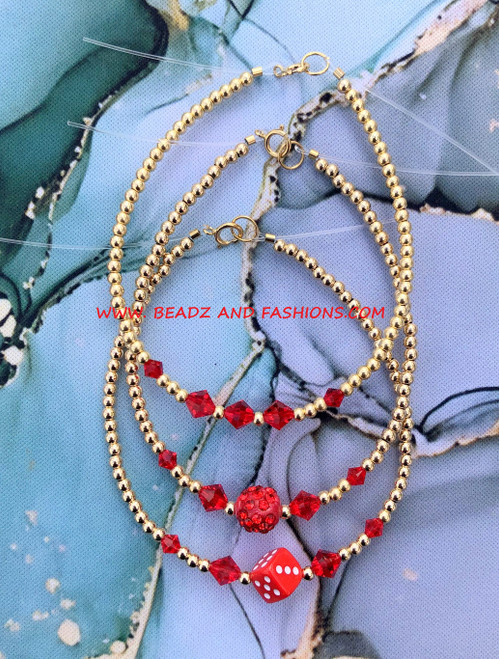 14k gold 3pc JULY stack bracelet set #7