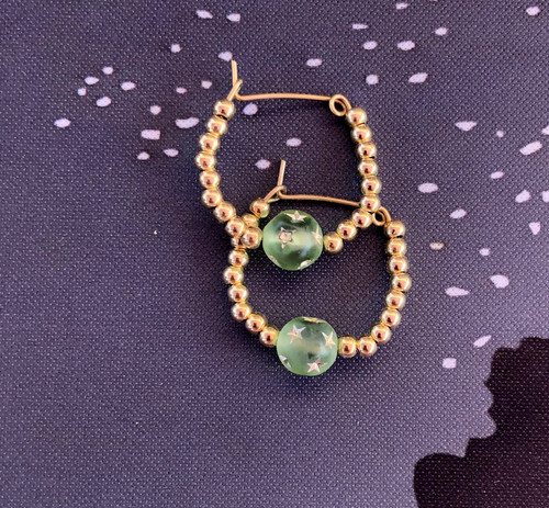 14k gold AUGUST SMALL stardust earring