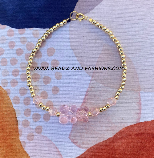 14k gold JUNE TEDDY BEAR bracelet