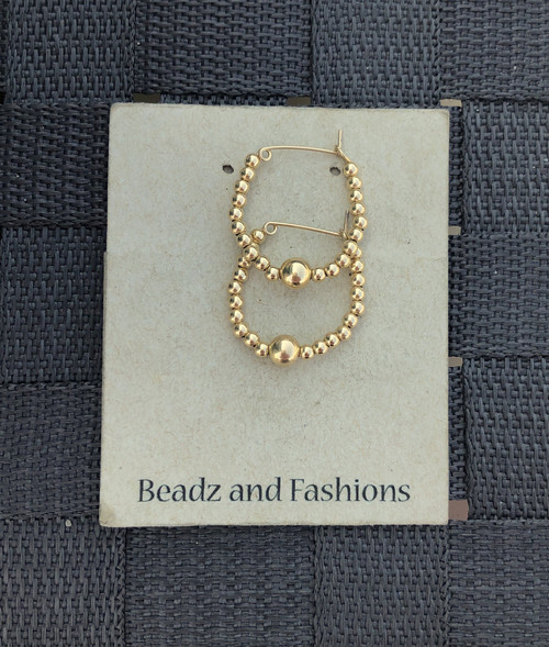 14k All gold ANY SIZE plain hoop earrings