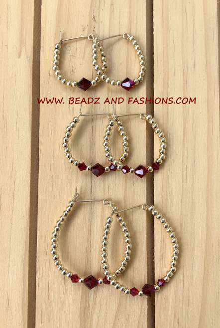 14k gold ANY SIZE January earrings