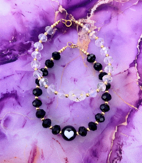 14k Gold 2PC STACK bracelet SET #4