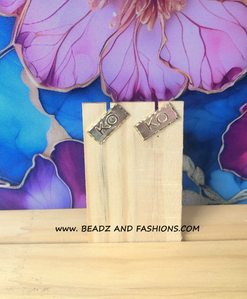 14k gold filled Nameplate earrings KO