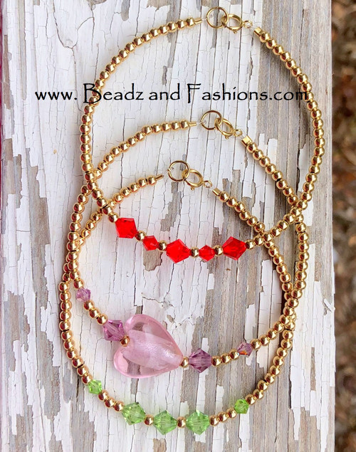 14k gold 3pc mix bracelet stack set #9