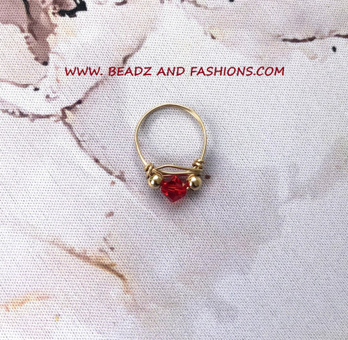 14k gold July crystal ring #1 kids