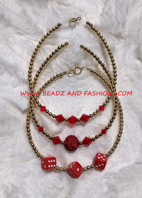 14k gold 3pc JULY stack bracelet set #9