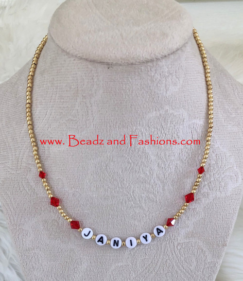 14k gold JULY Name Necklace #1