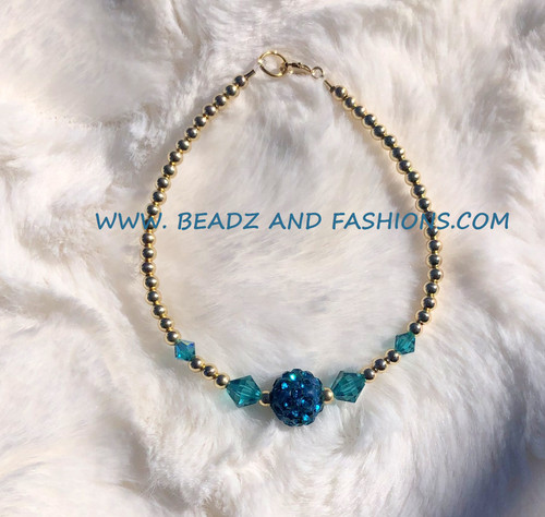 14k gold december pave bracelet #1