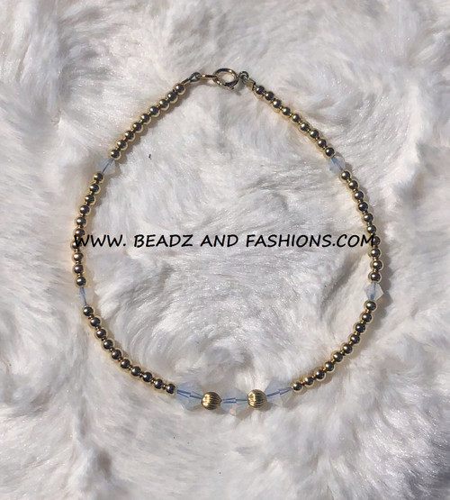 14k gold OPAL birthstone Anklet #3A