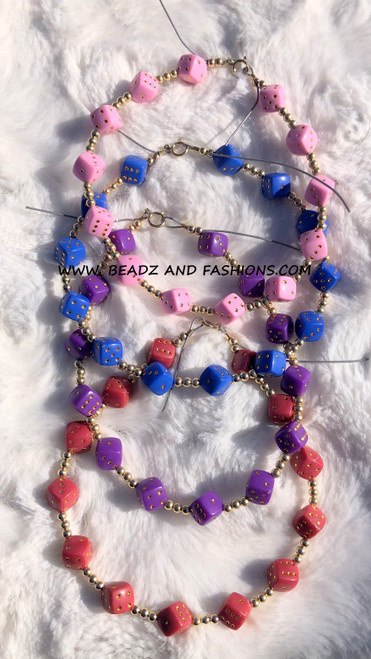 14k gold ANY COLOR dice anklet #2