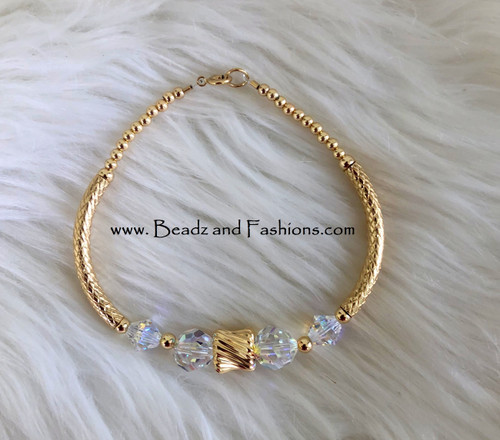 14k gold ANY COLOR Twist tunnel medium bangle