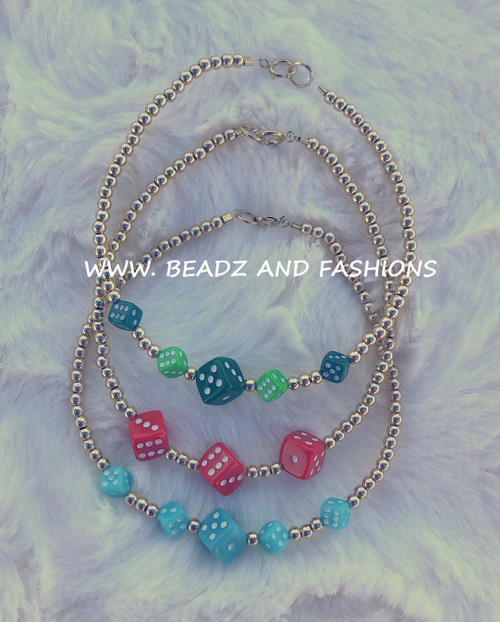 14k gold 3pc Dice stack Bracelet set #5