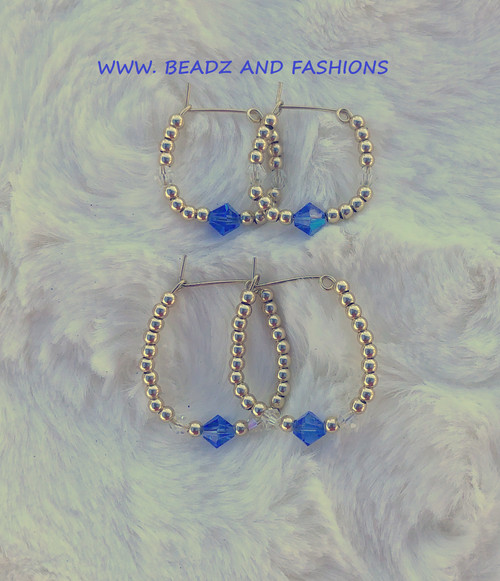 14k gold ANY SIZE ANY COLOR TWO TONE hoop earrings