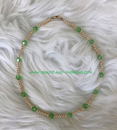 14k gold ANY COLOR crystal anklet #6