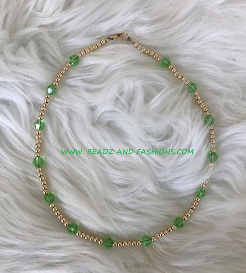 14k gold AUGUST crystal anklet #6