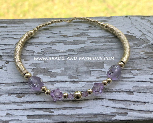 14k gold ANY COLOR LARGE oval stardust bangle #3