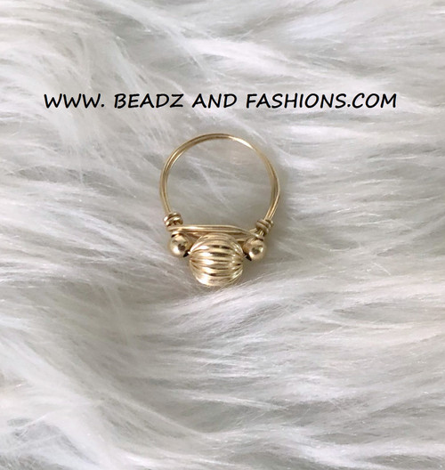 14k ALL gold MEDIUM Ball ring