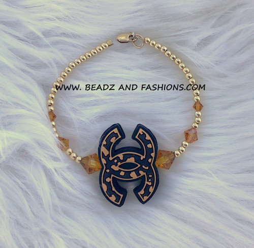 14k gold BROWN cheetah bracelet #1B