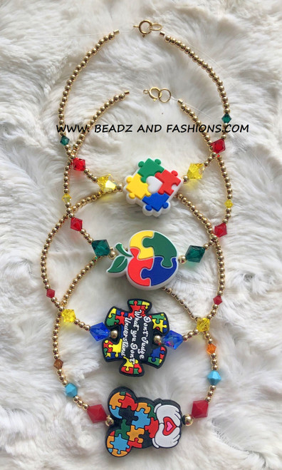 14k Gold ANY STYLE Autism bracelet #2