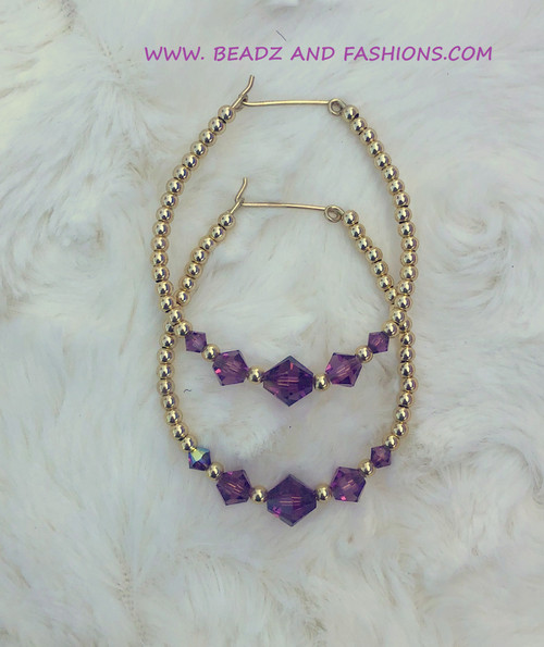 14k gold XL FEBRUARY earrings