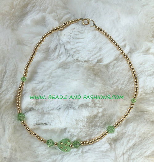 14k gold AUGUST stardust heart Anklet #1