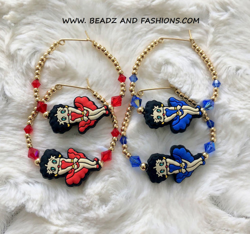 14k gold ANY COLOR Betty Boop earring #1