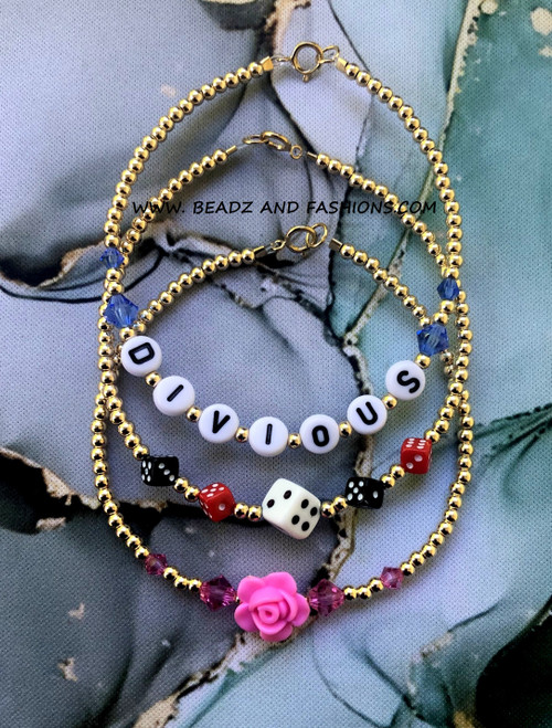 14k gold 3pc MIX bracelet set #6