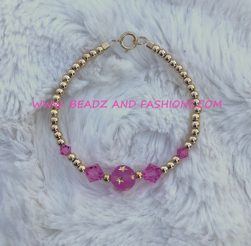 14k gold OCTOBER stardust bracelet kids.