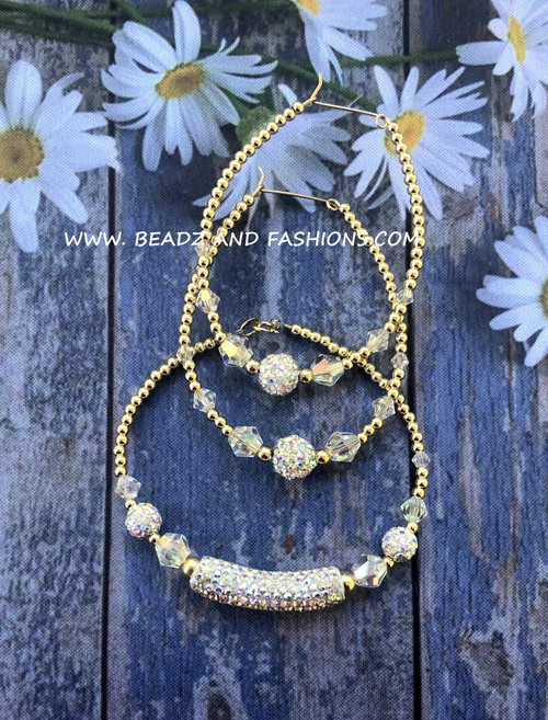 14k gold 2pc ANY COLOR pave BANGLE set #2