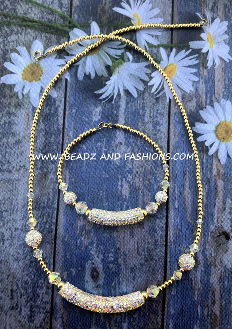 14k gold 2pc ANY COLOR pave BANGLE set #2B
