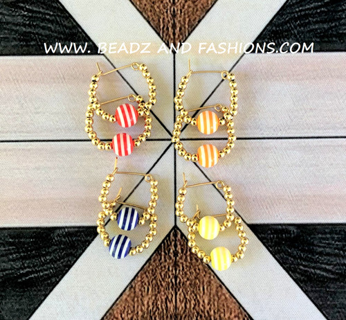 14k gold XS ANY COLOR stripe earrings KIDS