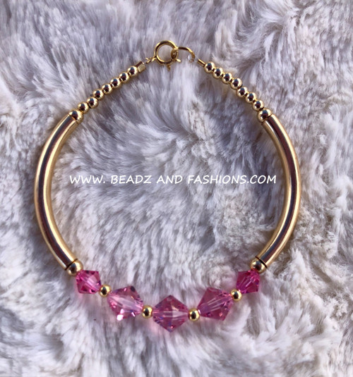 14k gold OCTOBER birthstone Large bangle #2