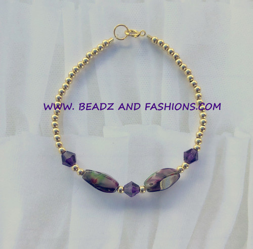 14k gold purple SWIRL bracelet #1