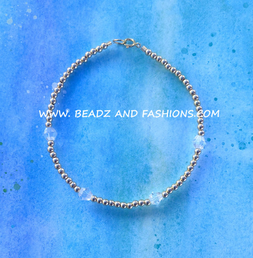 14k gold CLEAR birthstone bracelet #3