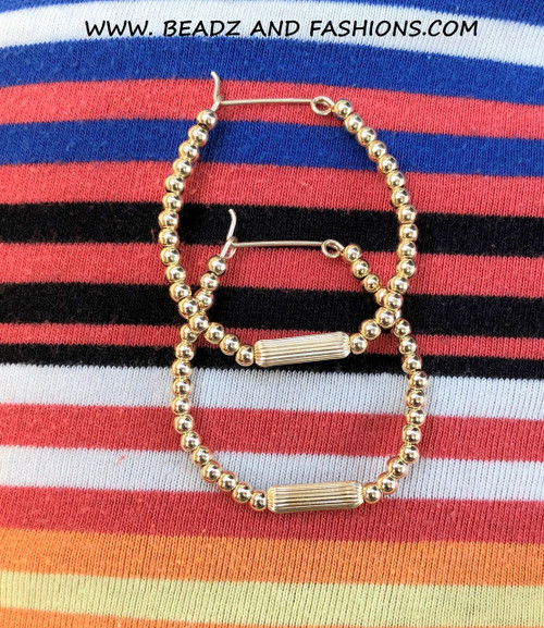 14k All gold LARGE tube earrings #1