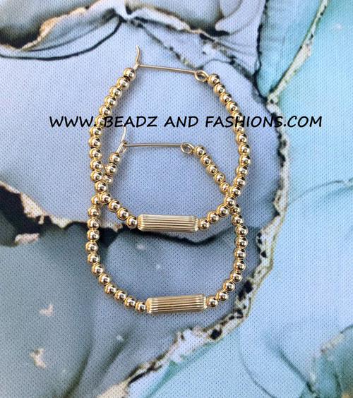 14k All gold LARGE tube earrings #1